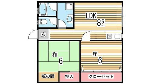 エレガンス北野 3階 2DK 賃貸物件詳細