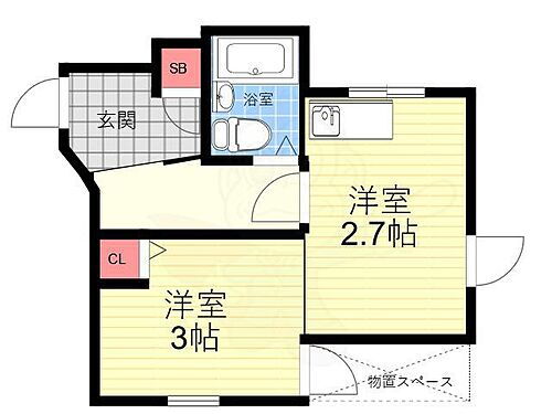 コスモ三条京阪 3階 2K 賃貸物件詳細