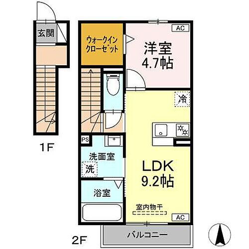 ポポラーレ 2階 1LDK 賃貸物件詳細