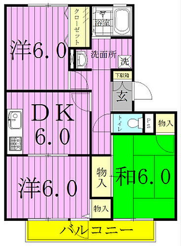 千葉県鎌ケ谷市北中沢２丁目 北初富駅 3DK アパート 賃貸物件詳細