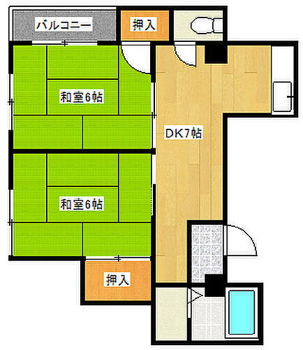 小松ビル 3階 2DK 賃貸物件詳細