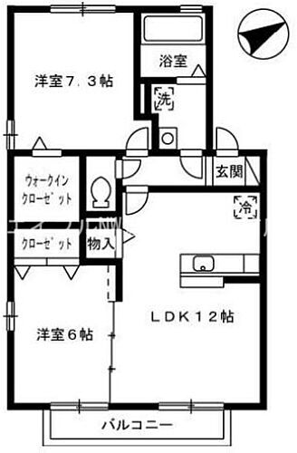 リビングタウン連島　Ｆ棟 2階 2LDK 賃貸物件詳細