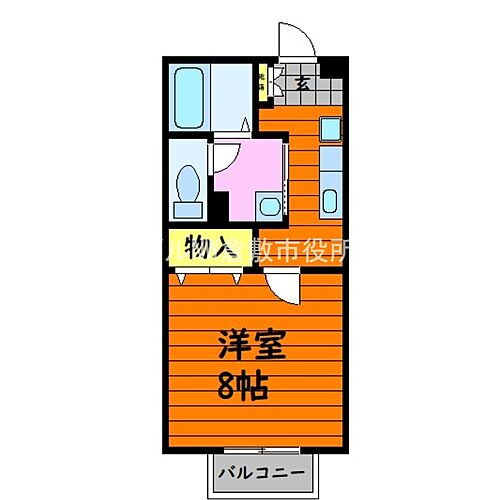 岡山県倉敷市神田3丁目 栄駅 1K アパート 賃貸物件詳細