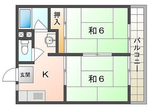 大阪府守口市藤田町1丁目 古川橋駅 2K アパート 賃貸物件詳細