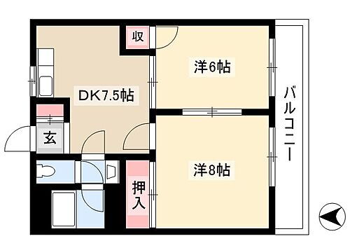 ハイネス名東 3階 2DK 賃貸物件詳細