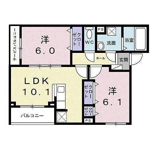 ローデア氷室 3階 2LDK 賃貸物件詳細