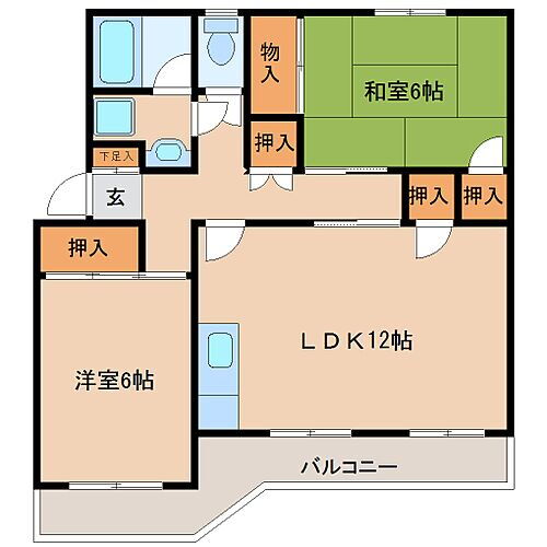 グリーンハイツ飯田 4階 2LDK 賃貸物件詳細