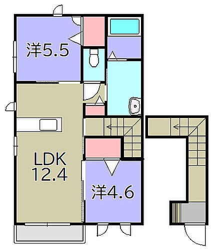 コンフォーザ東近江　Ｂ棟 2階 2LDK 賃貸物件詳細