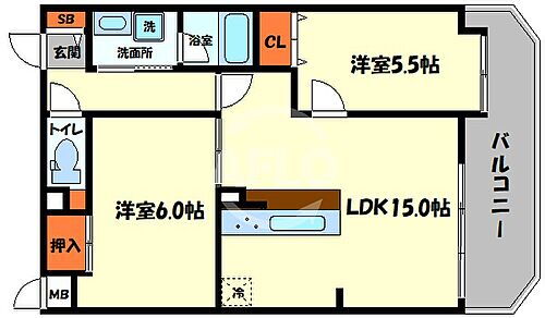 住之江フタバビル 6階 2LDK 賃貸物件詳細