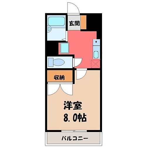 栃木県宇都宮市滝谷町 宇都宮駅 1K マンション 賃貸物件詳細