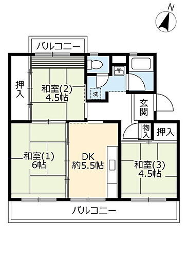 ＵＲ中山五月台 3階 3DK 賃貸物件詳細