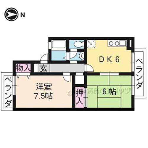 京都府京都市北区西賀茂北川上町 北大路駅 2DK アパート 賃貸物件詳細