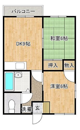 福岡県朝倉郡筑前町二104-5 筑前山家駅 2DK アパート 賃貸物件詳細