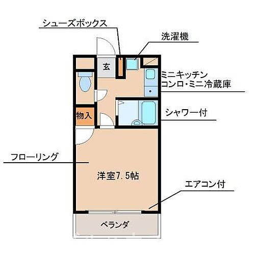 エディフィシオ甘木 2階 1K 賃貸物件詳細