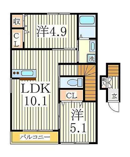 千葉県柏市松葉町5丁目 柏の葉キャンパス駅 2LDK アパート 賃貸物件詳細