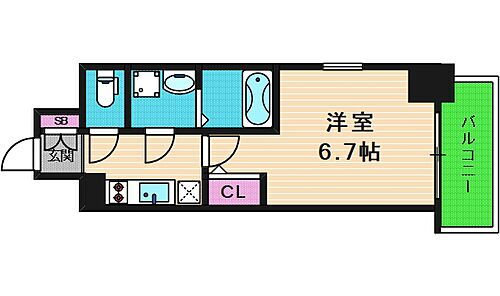 エスリード大阪上本町グリーズ 4階 1K 賃貸物件詳細