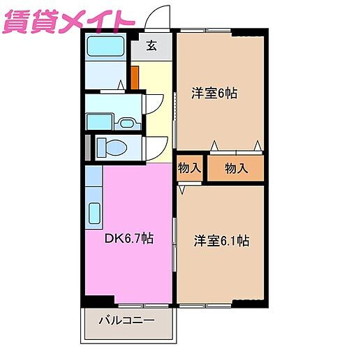三重県三重郡朝日町大字柿 朝日駅 2DK アパート 賃貸物件詳細