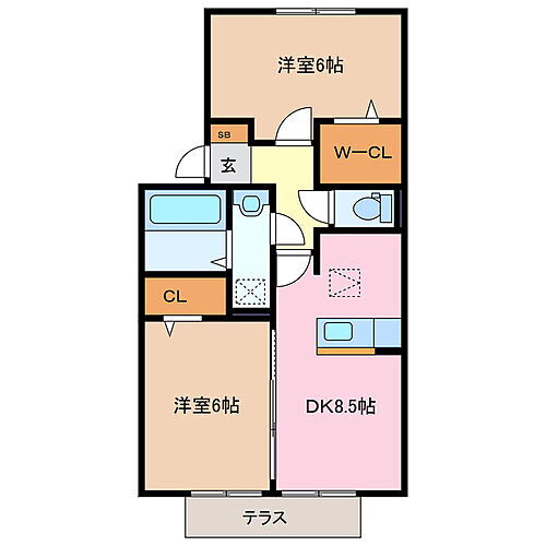 コーポ旭野　Ａ棟 1階 2DK 賃貸物件詳細