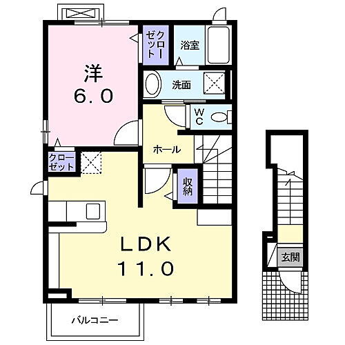 ビックウエストセカンド 2階 1LDK 賃貸物件詳細