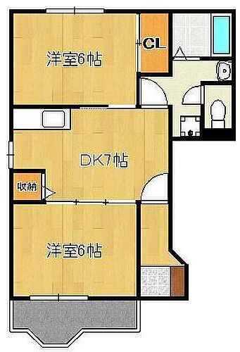 ハイラーク中の原Ｃ 1階 2DK 賃貸物件詳細