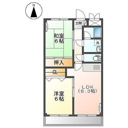 サンライフ大元 3階 2DK 賃貸物件詳細