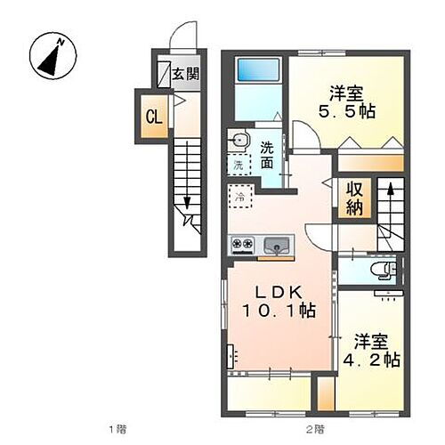 スターテラスＩＩ総社駅南　（仮 2階 2LDK 賃貸物件詳細