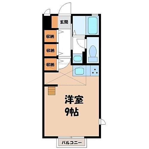 栃木県小山市駅東通り1丁目 小山駅 1K アパート 賃貸物件詳細