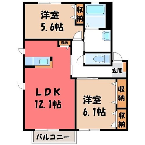 栃木県下野市石橋 石橋駅 2LDK アパート 賃貸物件詳細