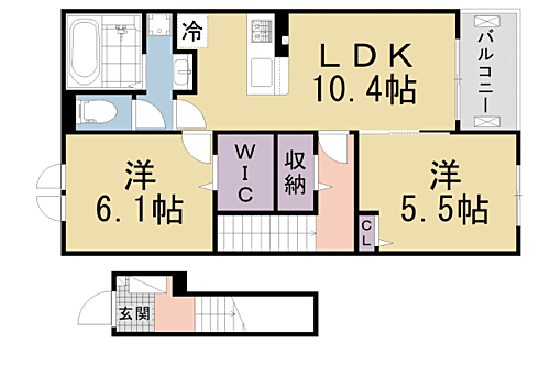 京都府八幡市下奈良出垣内 石清水八幡宮駅 2LDK アパート 賃貸物件詳細