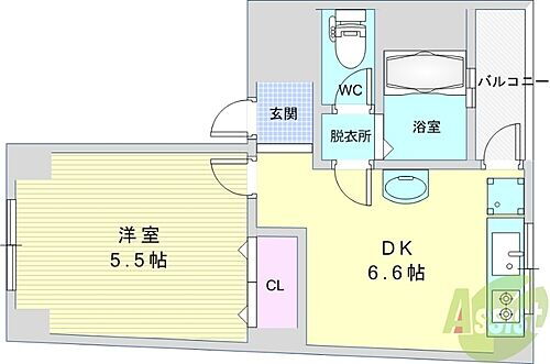  1DK（23.50平米）システムキッチン・TVインターホン