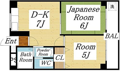 湊川マンション 4階 2DK 賃貸物件詳細