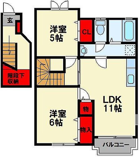 福岡県飯塚市横田 新飯塚駅 2LDK アパート 賃貸物件詳細