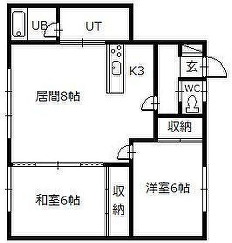 北海道旭川市豊岡九条2丁目1番地5号 旭川駅 2LDK アパート 賃貸物件詳細