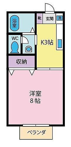 山梨県甲府市元紺屋町 1K アパート 賃貸物件詳細