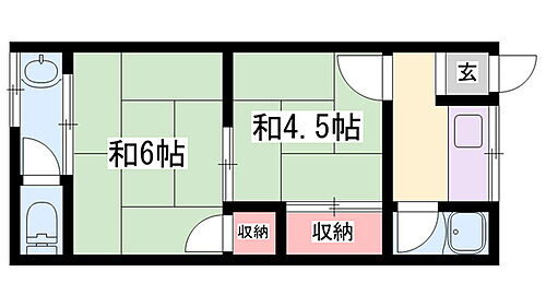 兵庫県加古川市加古川町北在家 尾上の松駅 2K アパート 賃貸物件詳細