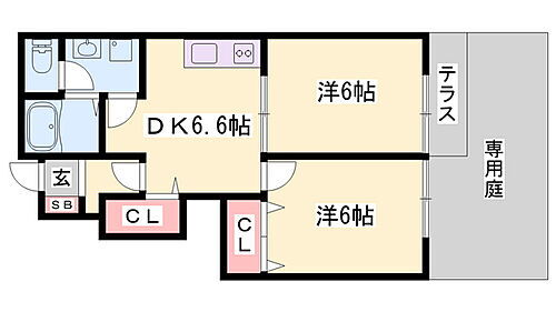 シエルソーレ 1階 2DK 賃貸物件詳細