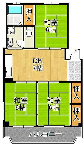 福岡県北九州市小倉南区湯川4丁目 安部山公園駅 3DK マンション 賃貸物件詳細