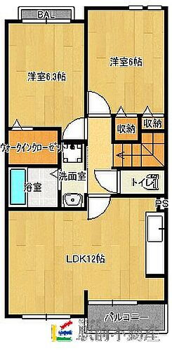 フィロンドールＢ 2階 2LDK 賃貸物件詳細