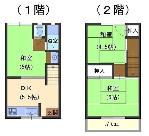 和歌山県和歌山市園部 六十谷駅 3DK アパート 賃貸物件詳細