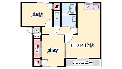 パストラル田寺東 2階 2LDK 賃貸物件詳細