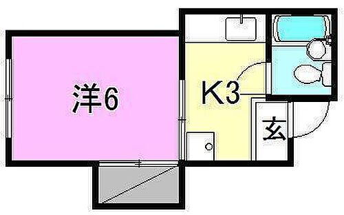 コーポ勝山 2階 1K 賃貸物件詳細