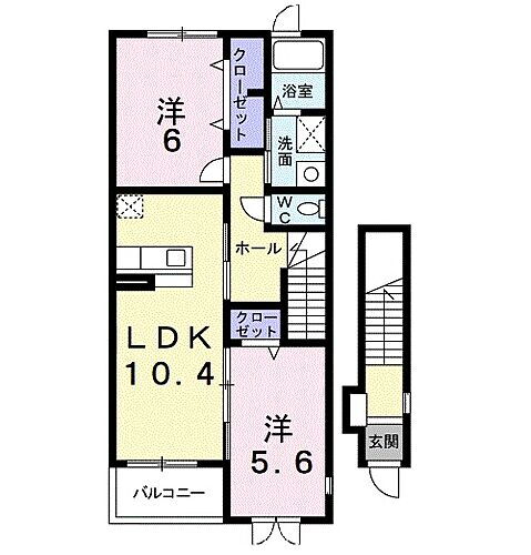 パイン　スクエア　サウス　Ｂ 2階 2LDK 賃貸物件詳細