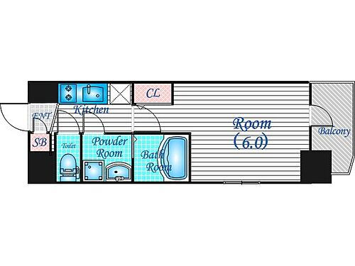 エスリードレジデンス梅田フロント 8階 1K 賃貸物件詳細