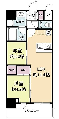 セレニテフラン梅田 12階 2LDK 賃貸物件詳細