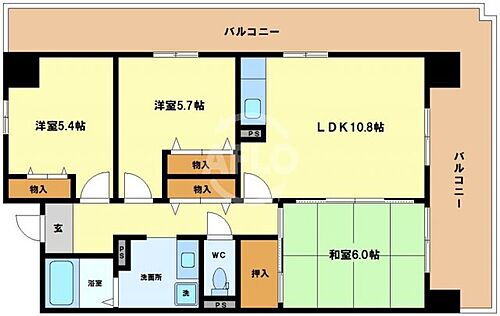 フクエイ中之島 8階 3LDK 賃貸物件詳細