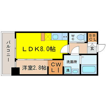 LDK8.0帖　洋室2.8帖