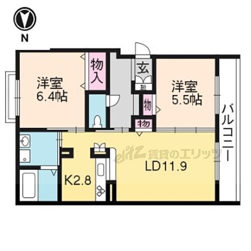 京都府京都市右京区太秦森ケ前町 蚕ノ社駅 2LDK マンション 賃貸物件詳細