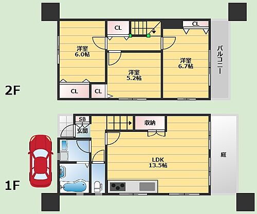 箕面市桜ヶ丘２丁目テラスハウス 3LDK 賃貸物件詳細