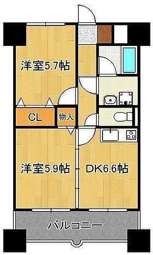 ニューシティアパートメンツ南小倉Ｉ 9階 2DK 賃貸物件詳細