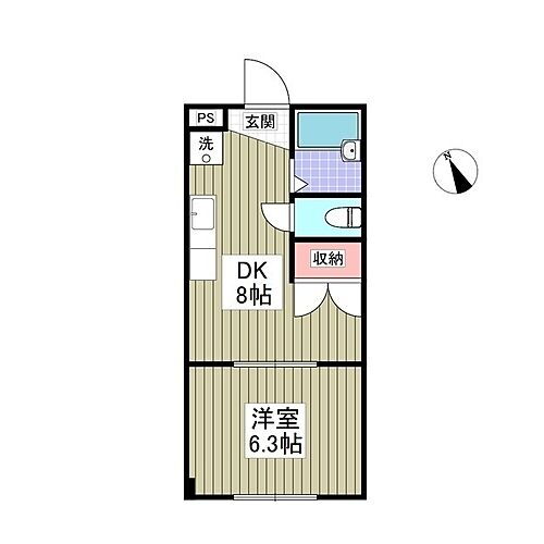 サンオールマンション 1階 1DK 賃貸物件詳細